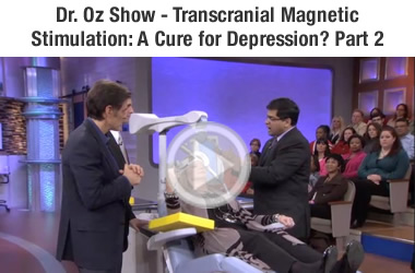 Dr. OZ demonstrating TMS Depression therapy part 2